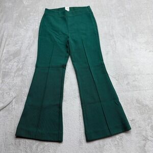 Anthropologie Maeve Flare Trousers Pants Women's XS Green Textured Knit Pull On